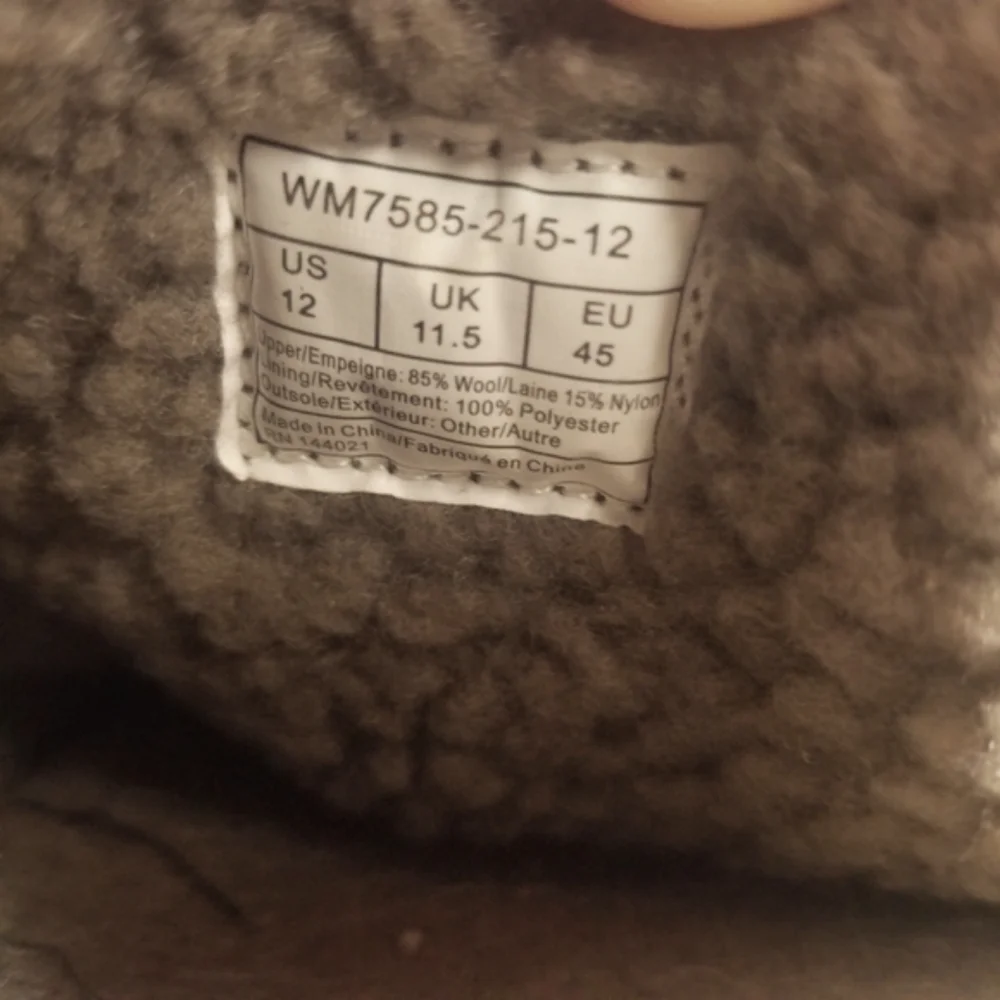 Woolrich Mens Size 12 Moccasin Slipper Tan Wool Tweed Sherpa Lining Comfort